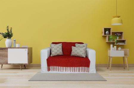 Imagem de Manta Xale de Chenille com Franja 1,20m x  x 1,80m Macia e Aveludada Conforto Sala de Estar