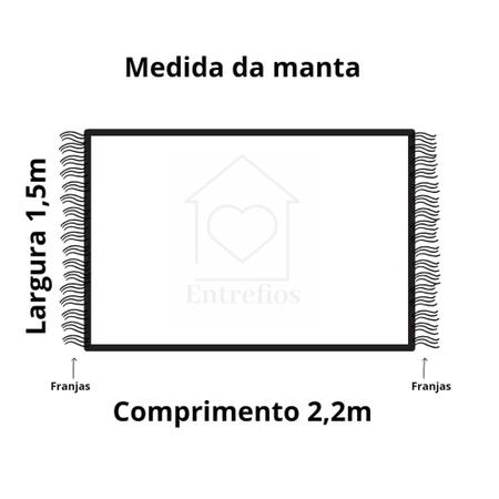 Imagem de Manta Xale para sofá / cama 1,5x2,2m CINZA CLARO tear artesanal decorativa protetora