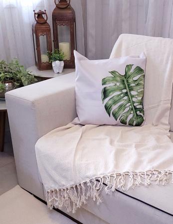 Manta Xale para sofá / cama 1,5x2,2m CRU tear artesanal decorativa