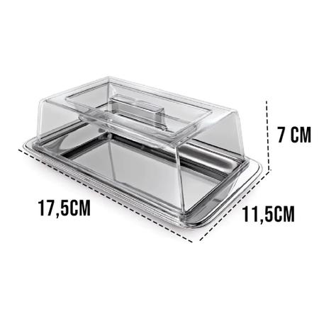 Imagem de Manteigueira Aço Inox Tampa Acrílica Euro