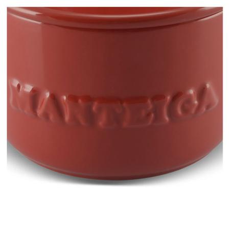 Imagem de Manteigueira Francesa Cerâmica 250g Vermelha Mondoceram Gourmet