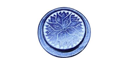 Imagem de Manteigueira francesa  decorada em pedra sabão - Azul modelo-01
