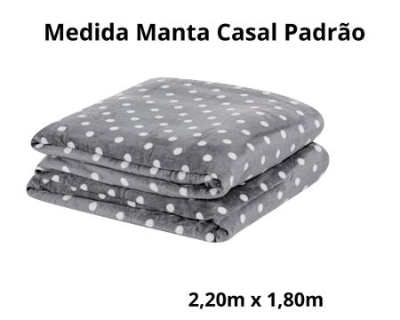 Imagem de Mantinha Flannel Casal Padrão Petit Poá