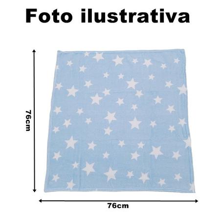 Imagem de Mantinha Para Bebê Microfibra Quentinha Antialérgico Cobertor - Azul com Branco