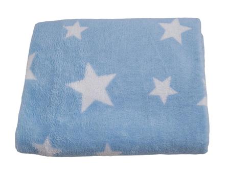 Imagem de Mantinha Para Bebê Microfibra Quentinha Antialérgico Cobertor - Azul com Branco