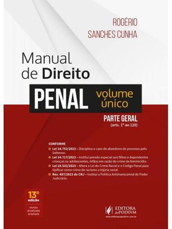 Imagem de Manual de direito penal - parte geral - volume único - 2024