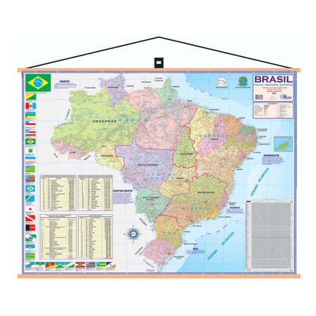 Mapa Portugal Politico Rodoviário Banner Poster Decoração