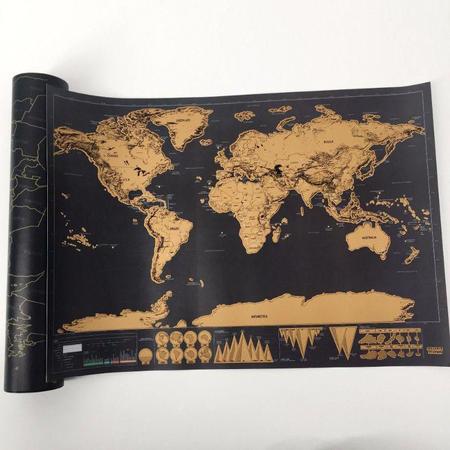 Imagem de Mapa Mundi De Raspar Grande 82x59 Scratch Deluxe Raspadinha