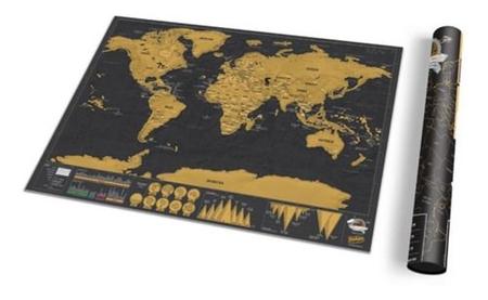 Imagem de Mapa Mundial Raspar Viagens Raspadinha Presente 30x42cm