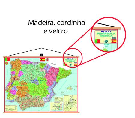 Imagem de Mapa Portugal Espanha Península Ibérica Banner Laminado