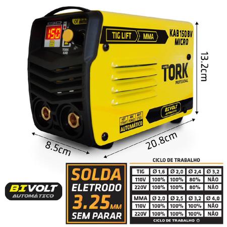 Imagem de Maq de solda inver 150a mma super tork ie-6150 bv