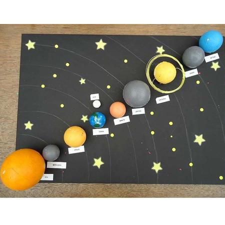 Imagem de Maquete Sistema Solar Completa 11 Bolinhas + Tintas e Pincel