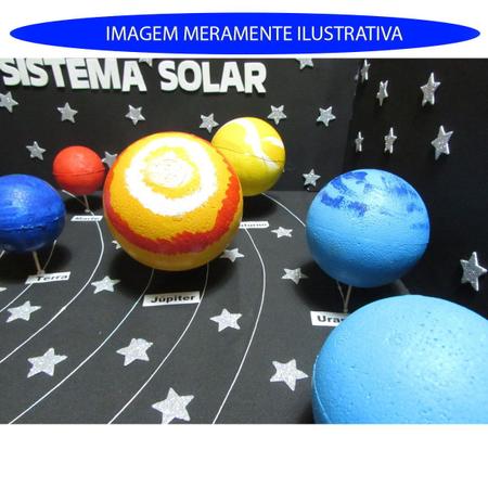 Imagem de Maquete Sistema Solar Completa 11 Bolinhas + Tintas e Pincel
