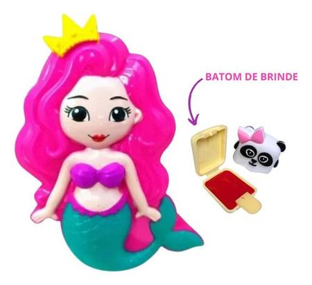 Maquiagem Infantil Paleta Sombra c/ Batom Sereia Rosa - livre Imagem de Maquiagem Infantil Paleta Sombra c/ Batom Sereia Rosa