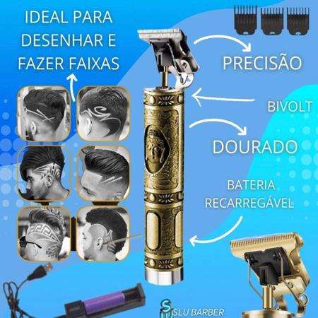 Maquina Aparador Barbeador Elétrico para Acabamento Desenho Pezinho Linha  Risco Listra no Cabelo Cortar Depilar Pelos - Hair Clipper - Barbeador  Elétrico - Magazine Luiza