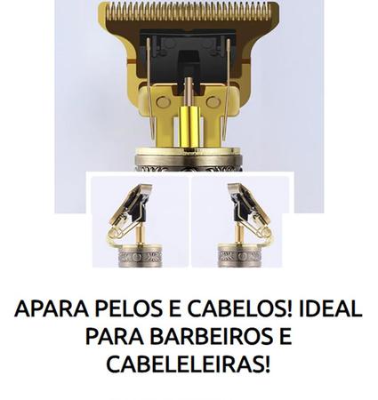 Imagem de Maquina Barbeador Elétrico para Acabamento Desenhos Detalhes Pezinho de Cabelo Pelos USB Buda Sem fio Buda Vintage Cabelo Barba Portatil Recarregavel