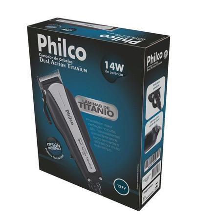 Imagem de Máquina Cortar Cabelo Barba Philco Profissional Titânio