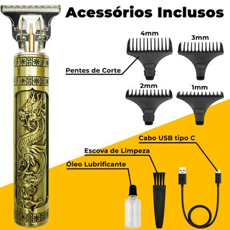 Maquina Aparador Elétrico para Acabamento Barba Pernas Desenho Pezinho  Linha Risco Listra no Cabelo - (USB) - ShawnStar - Aparador de Pelos, Barba  e Cabelo - Magazine Luiza