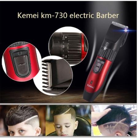 Imagem de Máquina De Barbear Cortar Cabelo e Aparador Elétrico masculino - Kemei Km-730