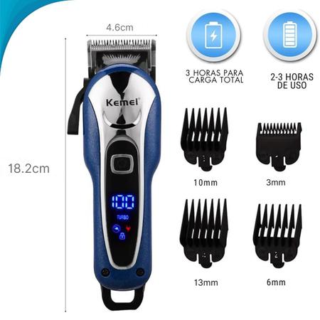 Imagem de Máquina de Cabelo Barba Profissional Recarregável USB Dragão Azul