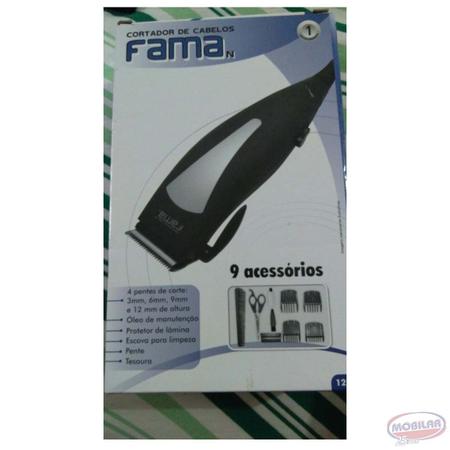 Imagem de maquina de cortar cabelo e barba fama com 8 peças 110v