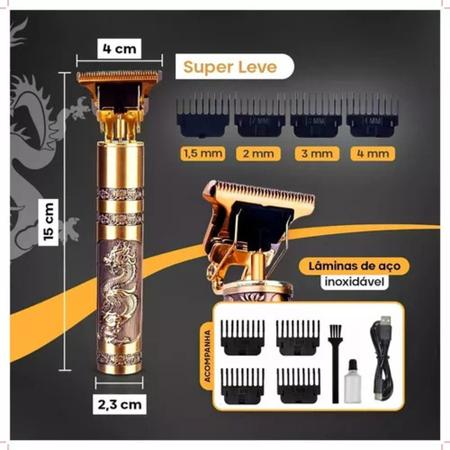 Imagem de Máquina De Cortar Cabelo Fazer Barba e Acabamento Dragão - Hair Trimmer