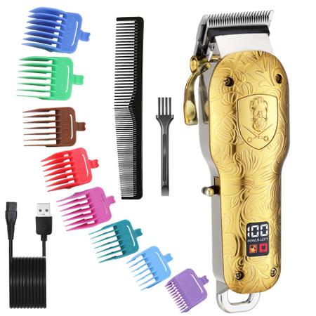 Imagem de Máquina de cortar cabelo masculina SURKER para homens - Conjunto de máquina de cortar cabelo - dourado