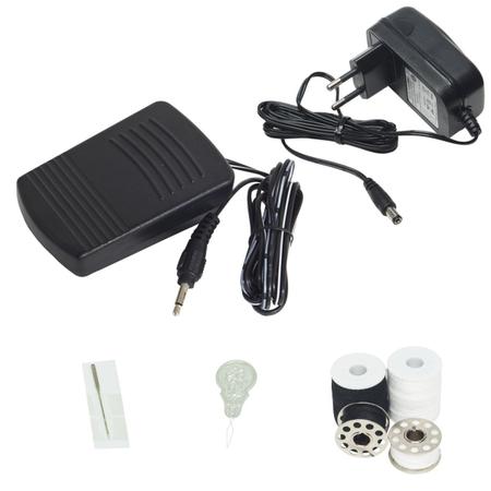 Imagem de Máquina de Costura Elétrica Portátil 12 Pontos Kit Agulhas Pedal Luz Alça Bivolt Importway Iwmc-505C