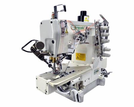 Imagem de Máquina de Costura Galoneira Industrial c/ Direct Drive, 3 Agulhas, 5 Fios, AT/EUT, Cilindrica, Corte de Linha, Refilador, 5000rpm, BC60035