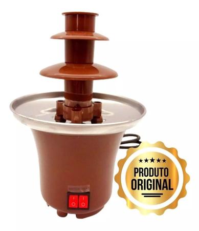 Imagem de Máquina De Fonte De Chocolate Fondue Maker Aquecido Em 3 Camadas