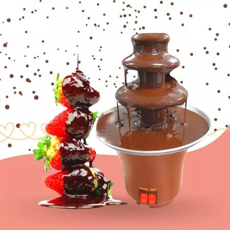 Imagem de Máquina De Fonte De Chocolate Fondue Maker Aquecido Em 3 Camadas