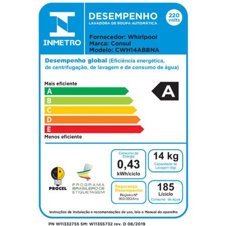 Imagem de Máquina de Lavar Consul 14Kg branca com Dosagem Extra Econômica e Ciclo Edredom - CWH14AB