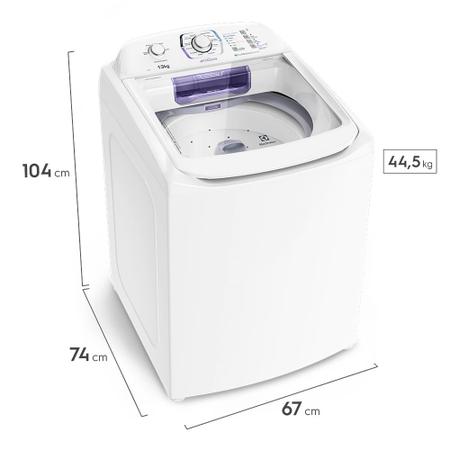 Imagem de Máquina de Lavar Electrolux 13kg Branca Turbo Economia com Jet&Clean e Filtro Fiapos (LAC13)