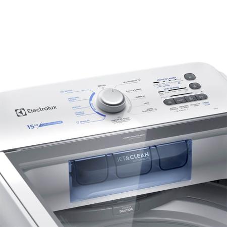 Imagem de Máquina de Lavar Electrolux 15kg Branca Essential Care com Cesto Inox e Jet&Clean (LED15)