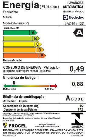 Imagem de Máquina de Lavar Electrolux 16kg  Branca Turbo Economia Silenciosa com Jet&Clean (LAC16)