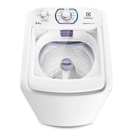 Imagem de Máquina de Lavar Electrolux 8,5kg  Branca Essential Care com Diluição Inteligente e Filtro Fiapos (LES09)