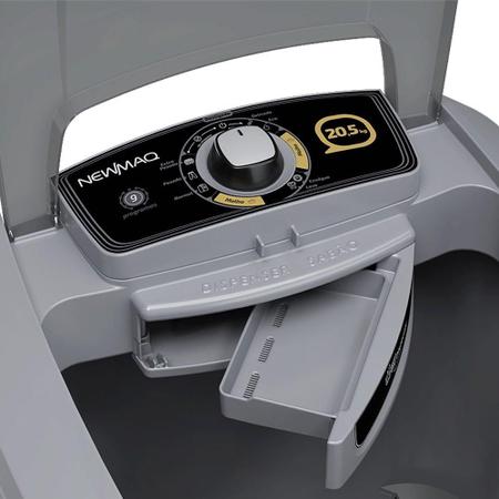 Imagem de Máquina de Lavar Roupas 20,5Kg  Newmaq Semi-Automática  9 Programas, Turbilhonamento Vertical, Cinza 110V