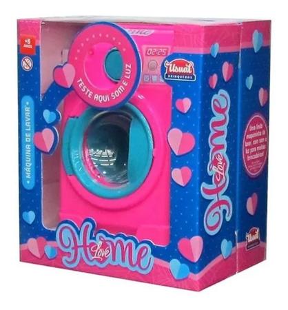 Máquina de Lavar Home Love, Usual Brinquedos, 360, Azul/Rosa