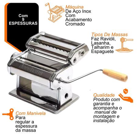 Imagem de Maquina de macarrão e ravioli manual de inox
