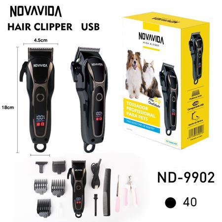 Imagem de Máquina De Tosa Pet Profissional Bivolt Nova Vida Nd 9902 - Alta Performance