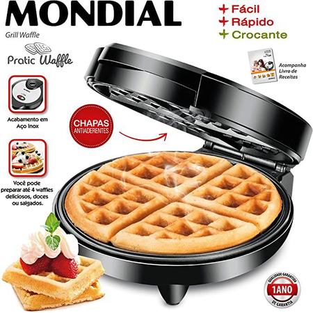 Imagem de Máquina De Waffle Crocante Mondial Maker 1200w Antiaderente