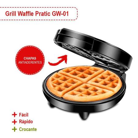 Imagem de Máquina De Waffle Mondial Pratic 1200W Preto Inox Gw-01 127V