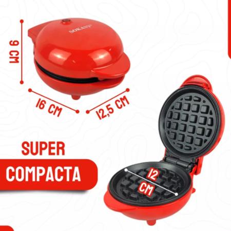 Imagem de Máquina De Waffles Elétrica Assadeira Portátil Antiaderente Compacta 110v