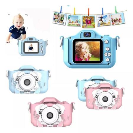 Imagem de Máquina Fotográfica Infantil Digital Vídeos Hd Cor Azul Cachorrinho