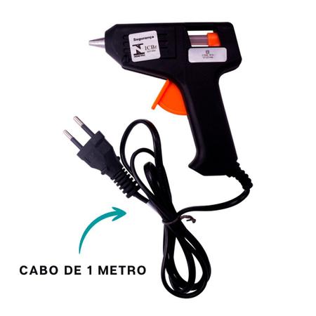 Imagem de Maquina Para Cola Quente Bico Fino Bivolt 110v e 220v 10 Refis