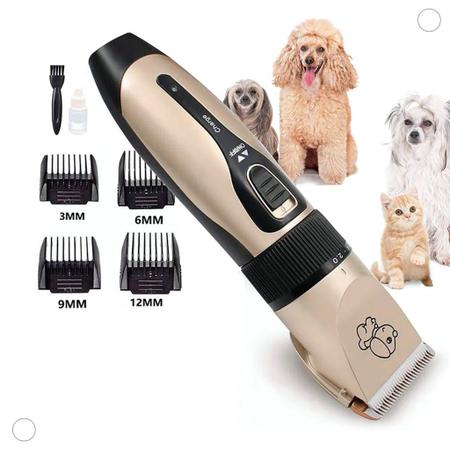 Imagem de Máquina Tosador / Aparador Bivolt para Pelos Cachorro Pet Cães Gatos Recarregável e Profissional Sem Fio