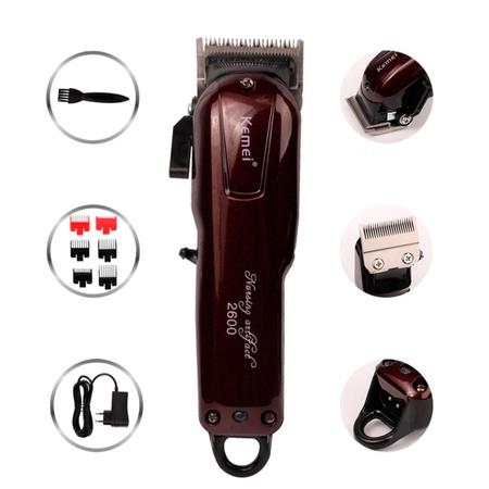 Maquininha De Cortar Cabelo Profissional Kemei 2600 Bivolt - Laurus Imagem de Maquininha De Cortar Cabelo Profissional Kemei 2600 Bivolt