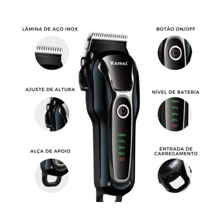 Maquininha De Tosa Pet Bivolt Profissional Kemei Km-1991 Imagem de Maquininha De Tosa Pet Bivolt Profissional Kemei Km-1991