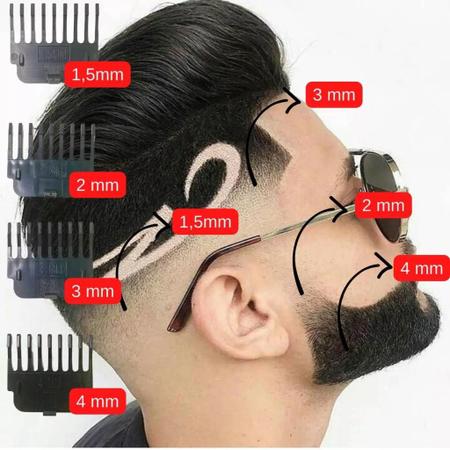 Imagem de Maquininha Maquina cortar cortador de cabelo Aparador pezinho Depilador Preto