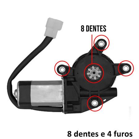 Imagem de Maquininha Motor de Vidro Eletrico carro Universal mabuchi 8 dentes para carro 12v Lado Esquerdo fio preto completo